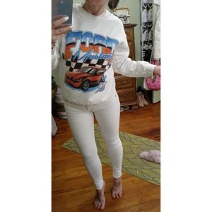 Women's Ford Mustang Small white Mustang crew neck sweatshirt